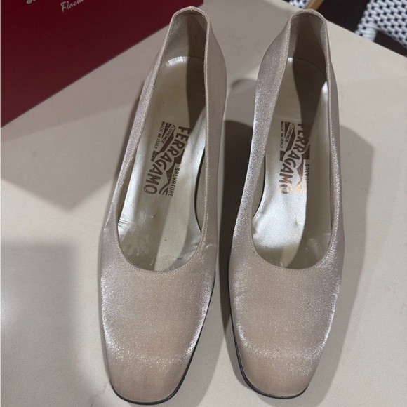 Salvatore Ferragamo Silk pumps with crystals in heels- stunning for a bride! - Picture 4 of 13